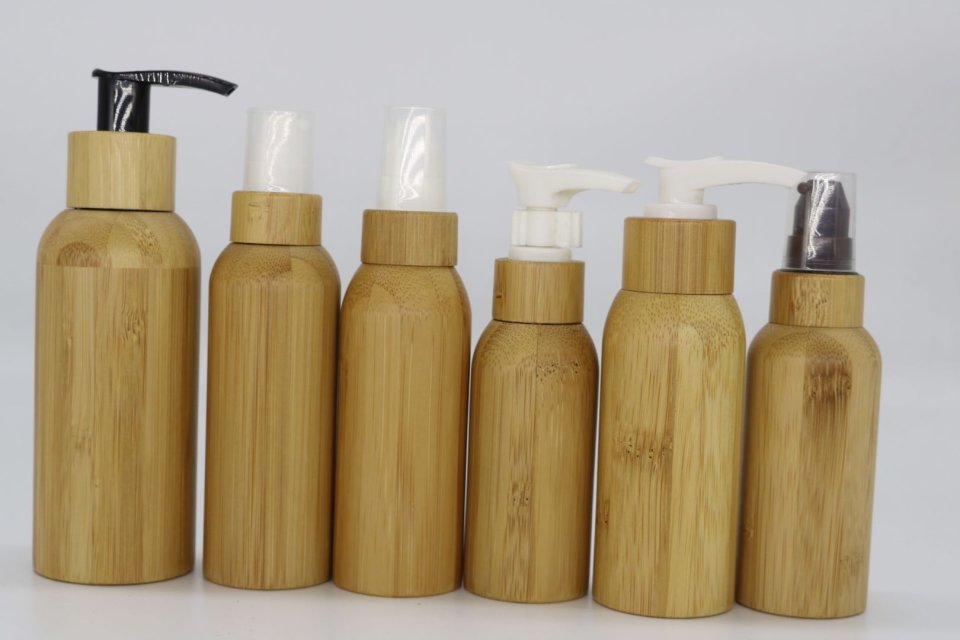 wholesale bamboo glass bottle