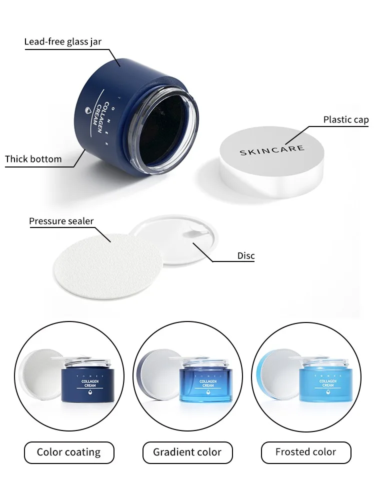 blue cosmetic jars