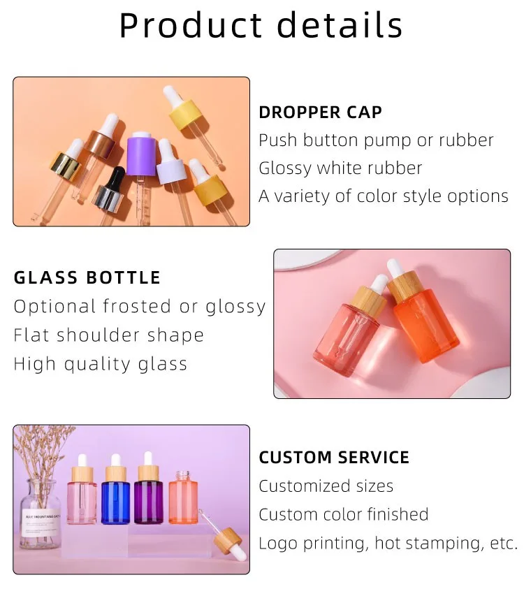 round glass tincture dropper bottles