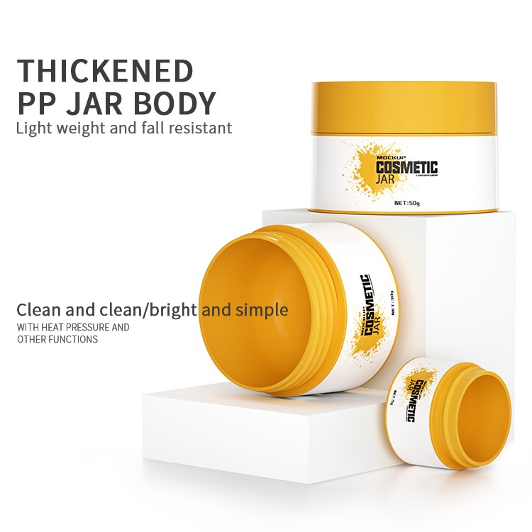 yellow pp plastic cream jars
