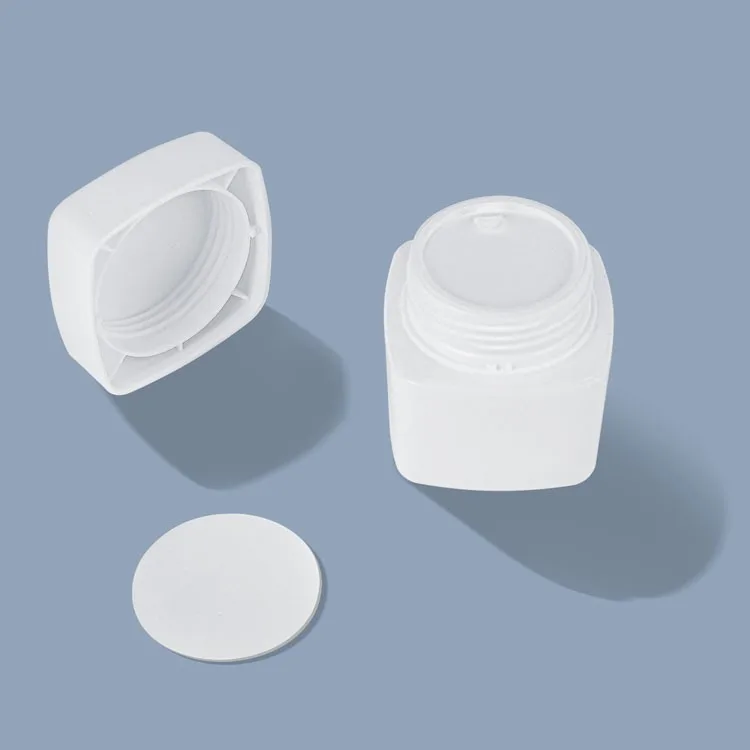white square cosmetic cream jar white square cosmetic cream jar