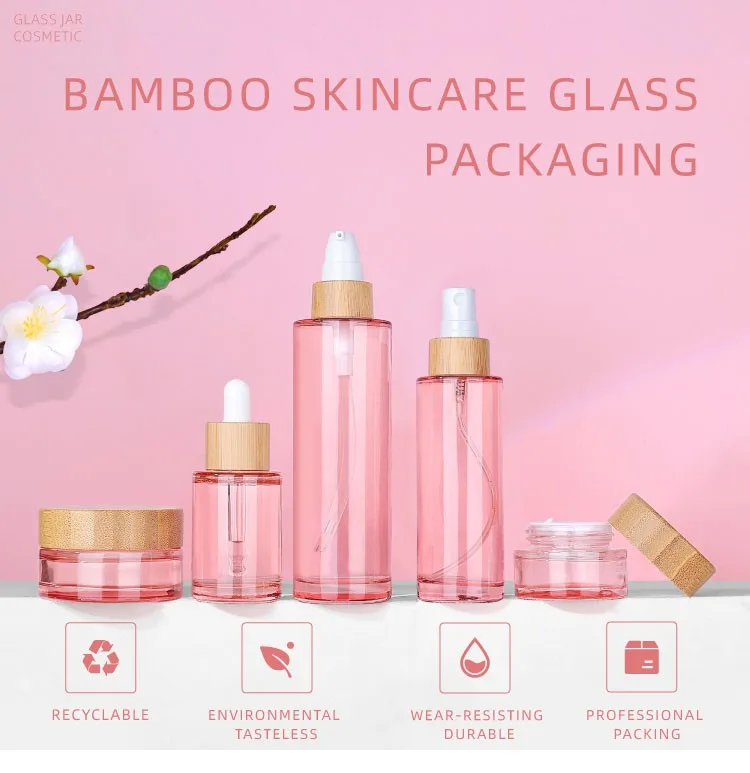 30ml glass pink dropper bottles