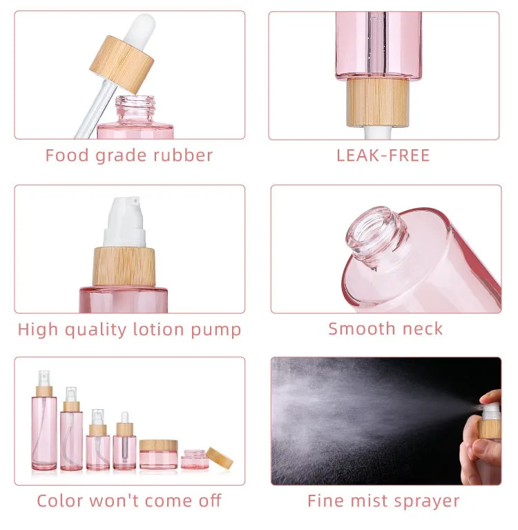 bamboo lid glass dropper bottles