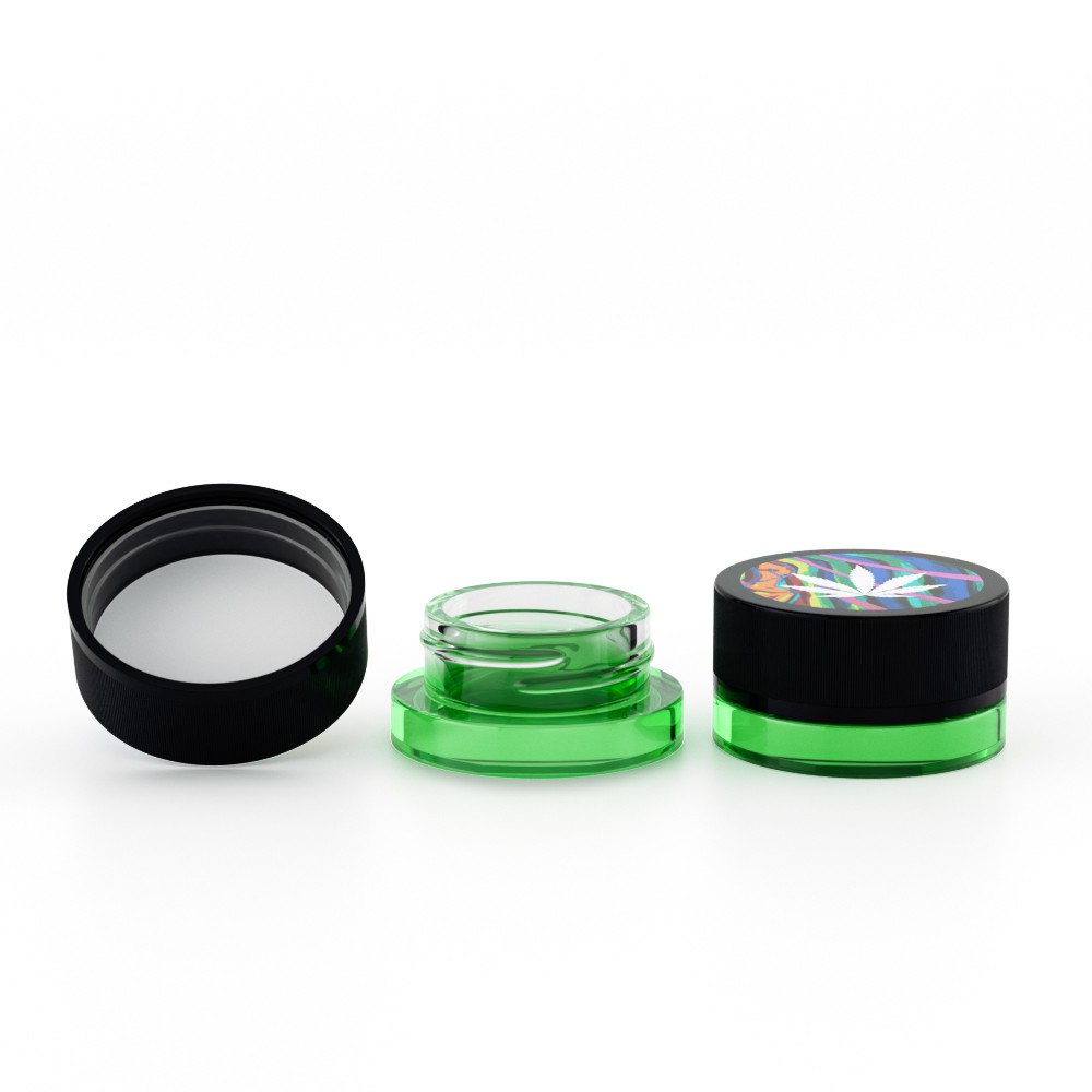 green glass childproof jar green glass childproof jar