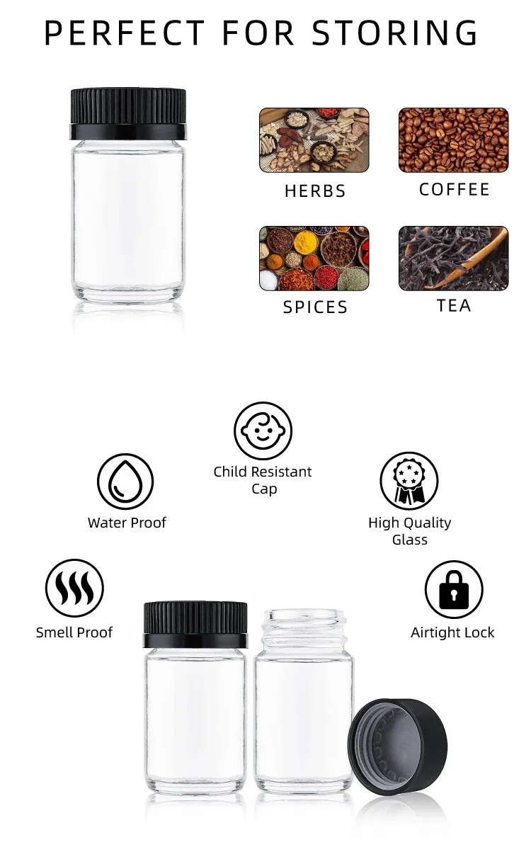 40ml glass clear hemp jar