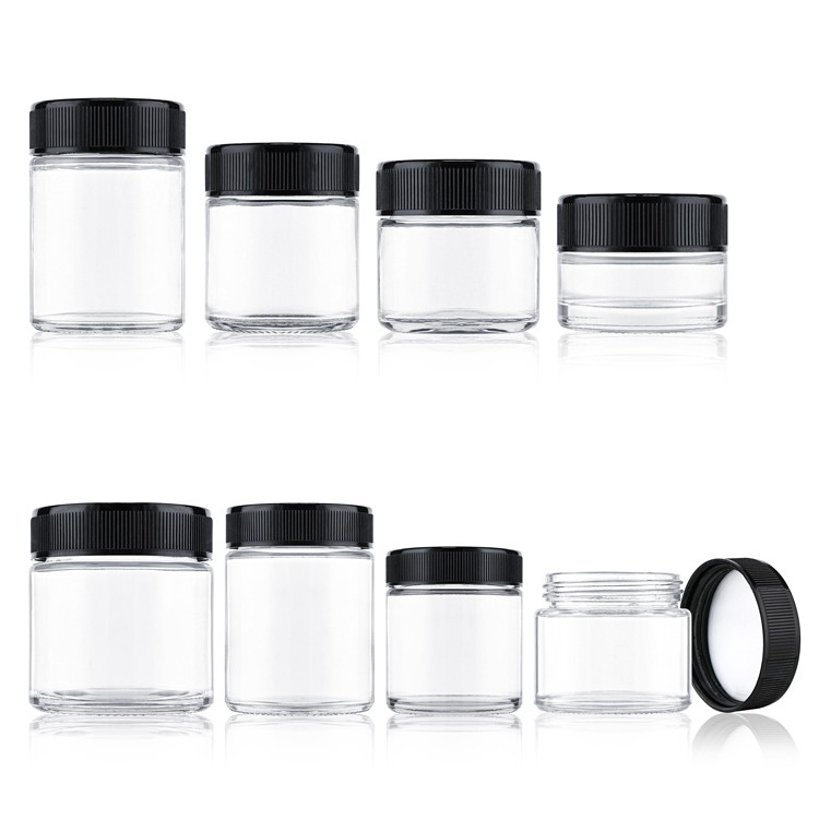 round glass clear child proof jar round glass clear child proof jar