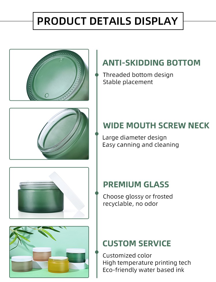 green frosted cosmetic jar green frosted cosmetic jar