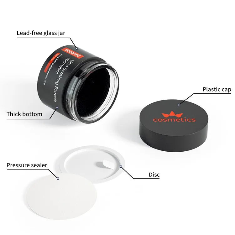 30g black glass cosmetic jar 30g black glass cosmetic jar