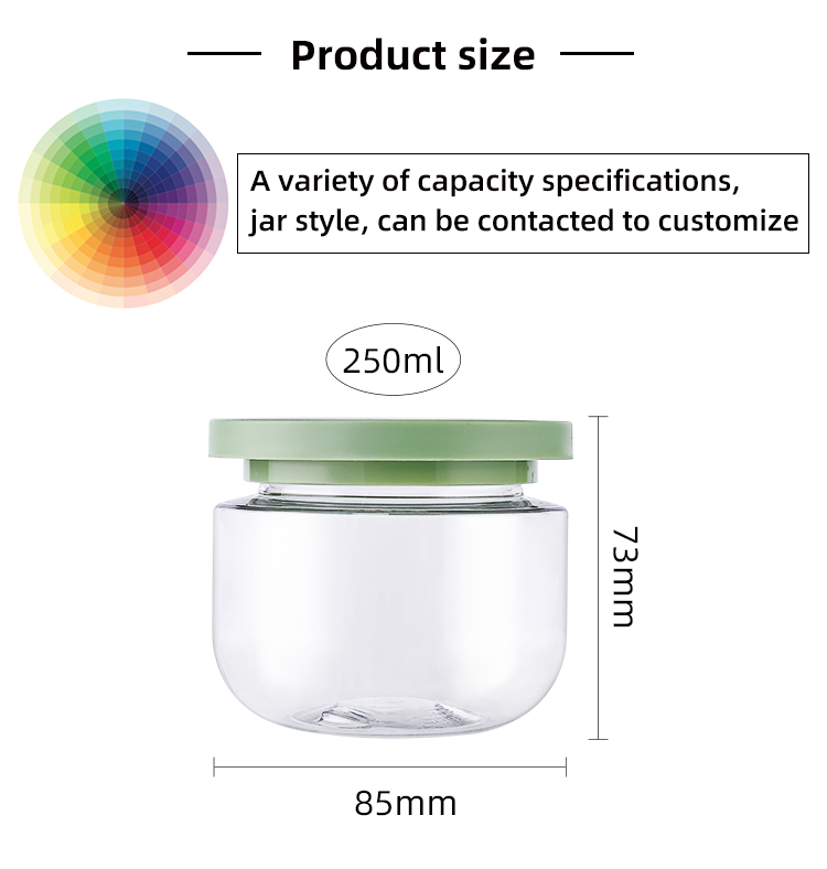 round 250ml plastic jar round 250ml plastic jar