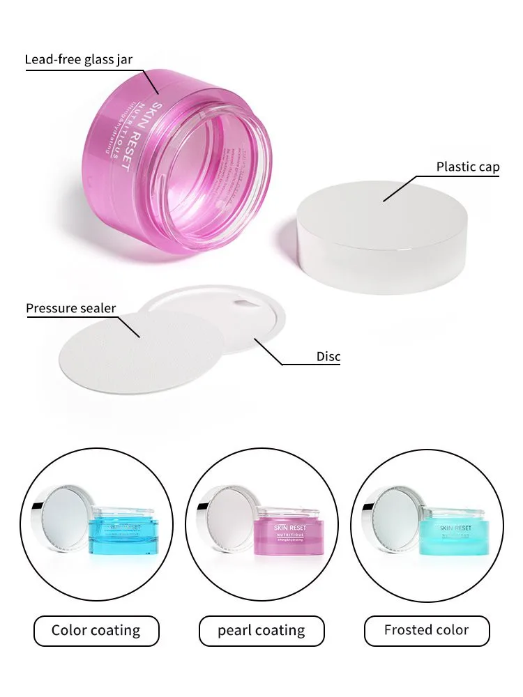 straight round glass cream jar straight round glass cream jar