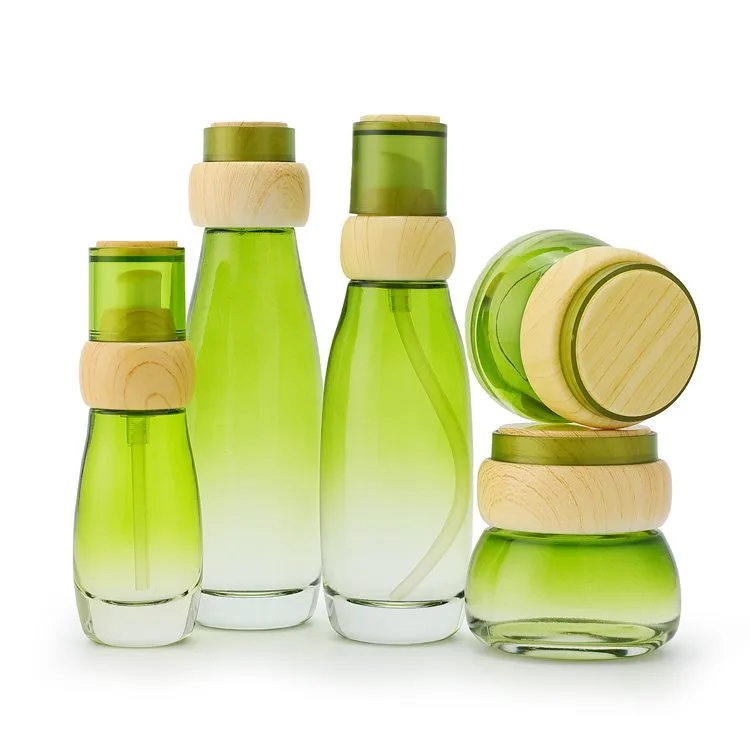 glass cosmetic bottle and cosmetic jar