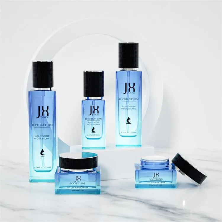 square glass cosmetic bottle packaging