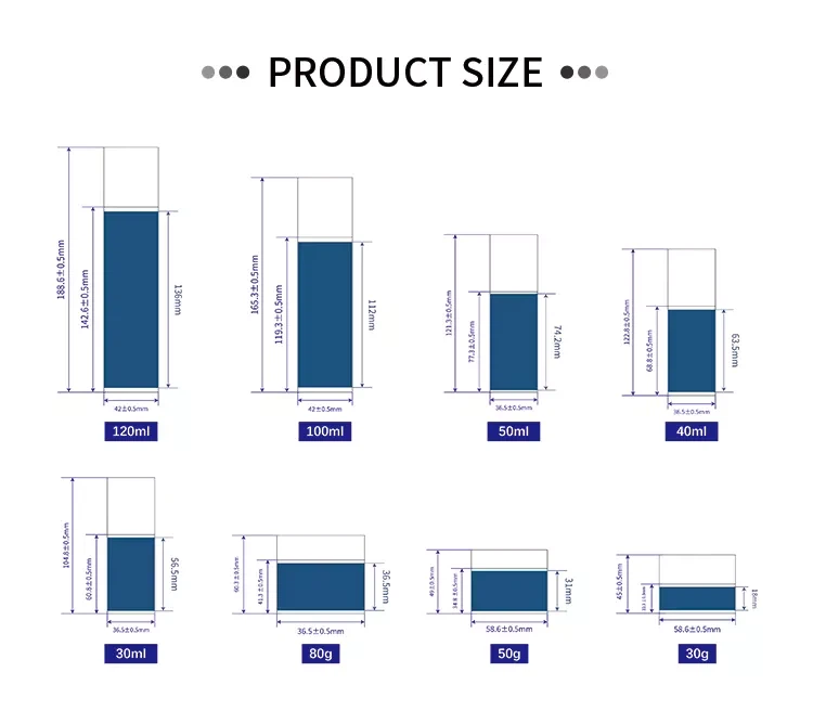 glass skincare set bottle containers