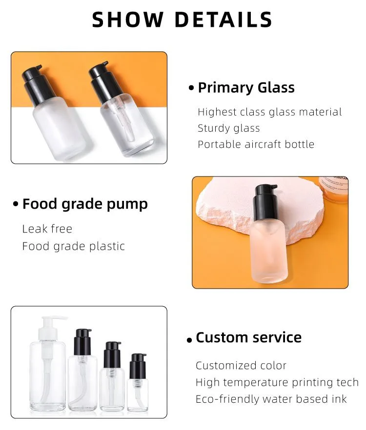 glass lotion bottle with pump glass lotion bottle with pump