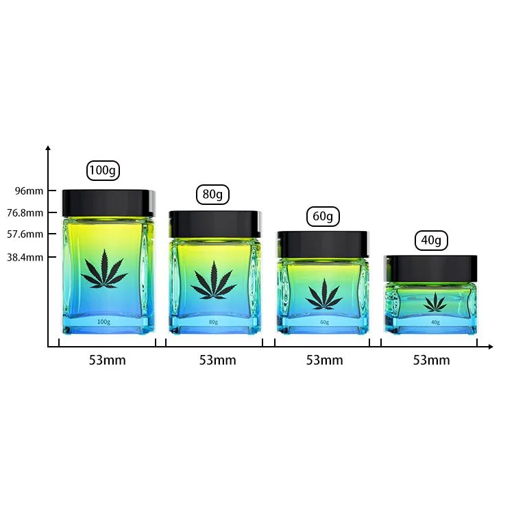 product-750-750 40g square child proof glass jar