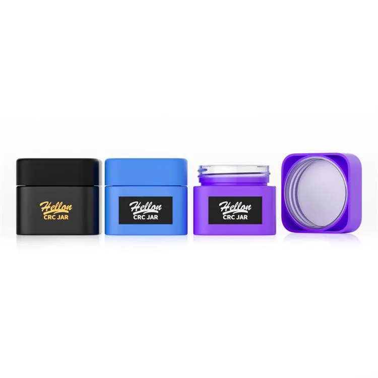 square glass cannabis jar