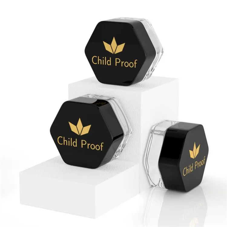 small concentrate jar with black child proof cap small concentrate jar with black child proof cap
