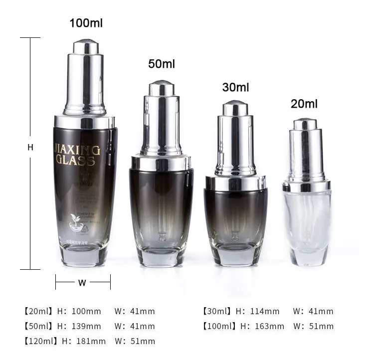 empty black serum bottle 30ml