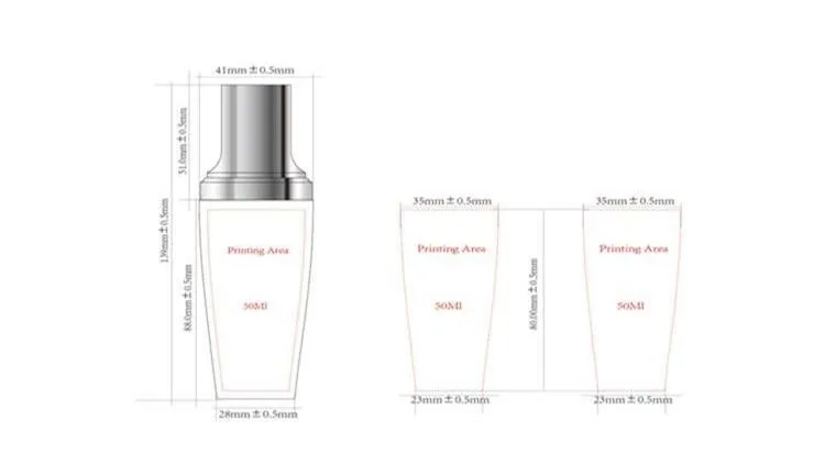 empty black serum bottle 50ml