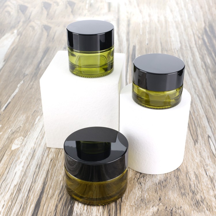 glass cream jar with lid