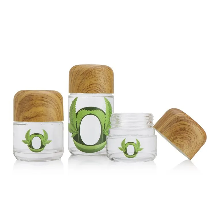 glass child proof jar with wooden cap glass child proof jar with wooden cap