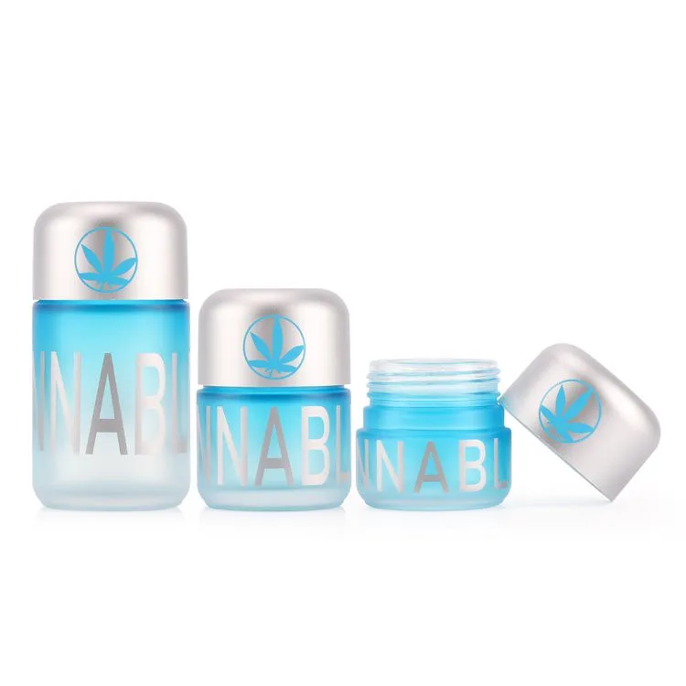 matte blue child resistant glass jar matte blue child resistant glass jar