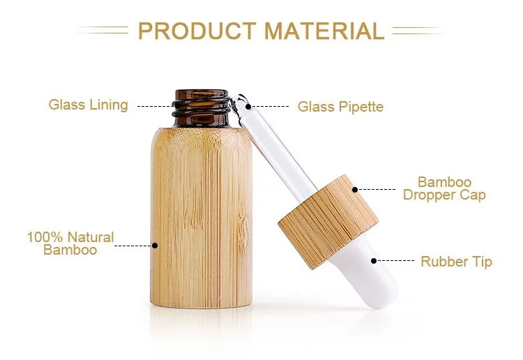 wooden glass essential oil bottle with dropper