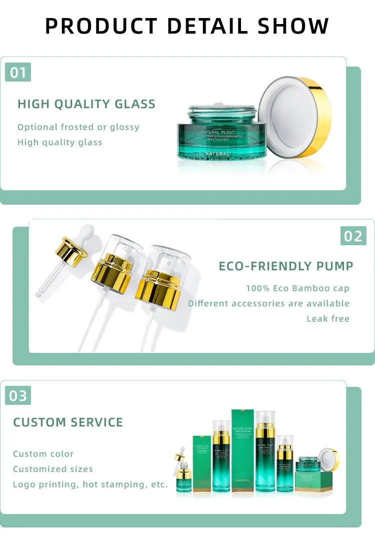 glass green skincare packaging