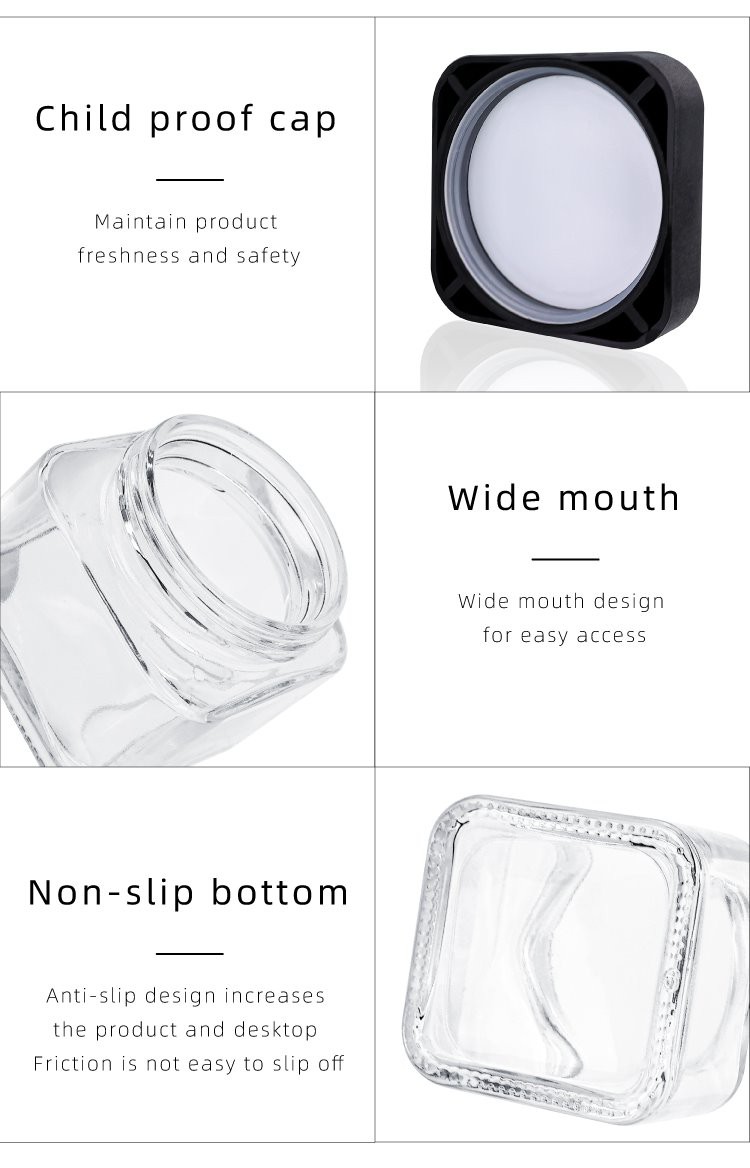 square glass child proof jar square glass child proof jar