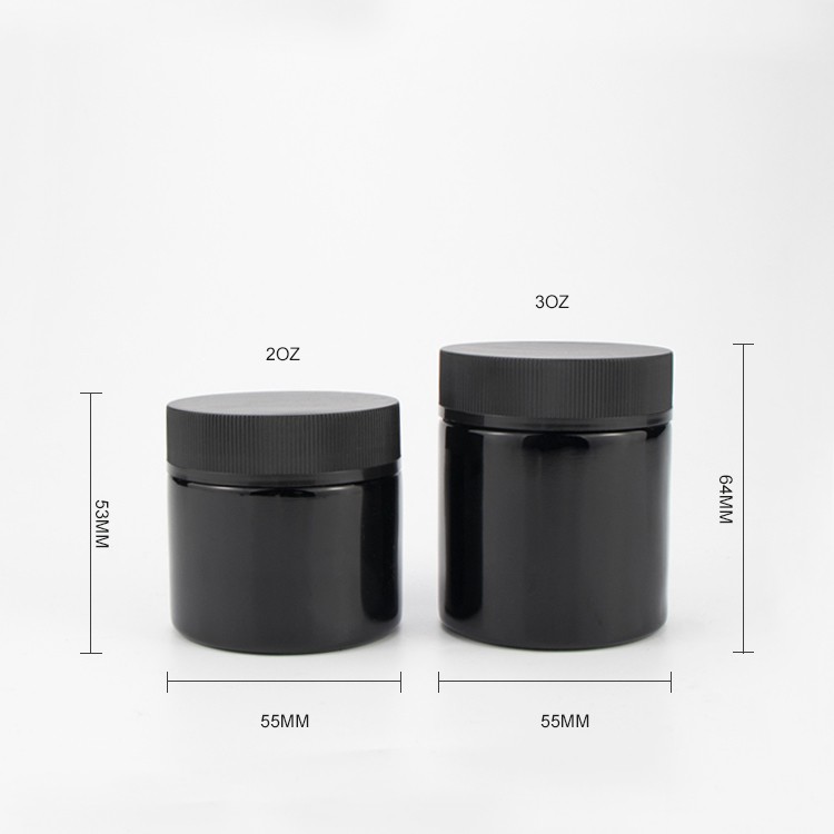 3oz black child proof jar 3oz black child proof jar