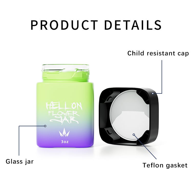3oz square child proof jar 3oz square child proof jar
