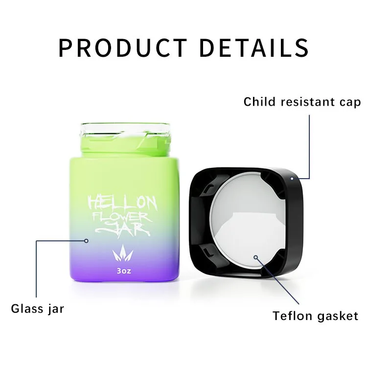 3oz square child proof jar