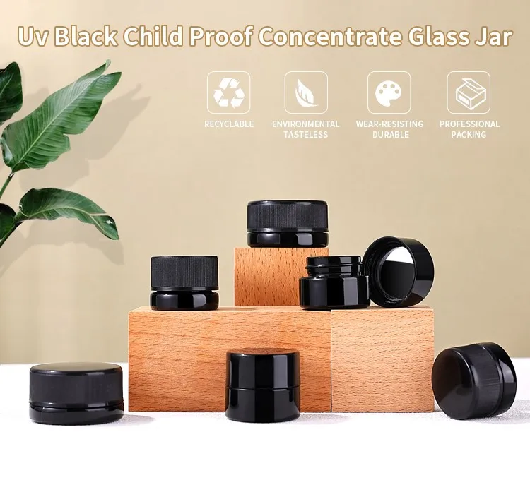 5g black glass concentrate jar 5g black glass concentrate jar