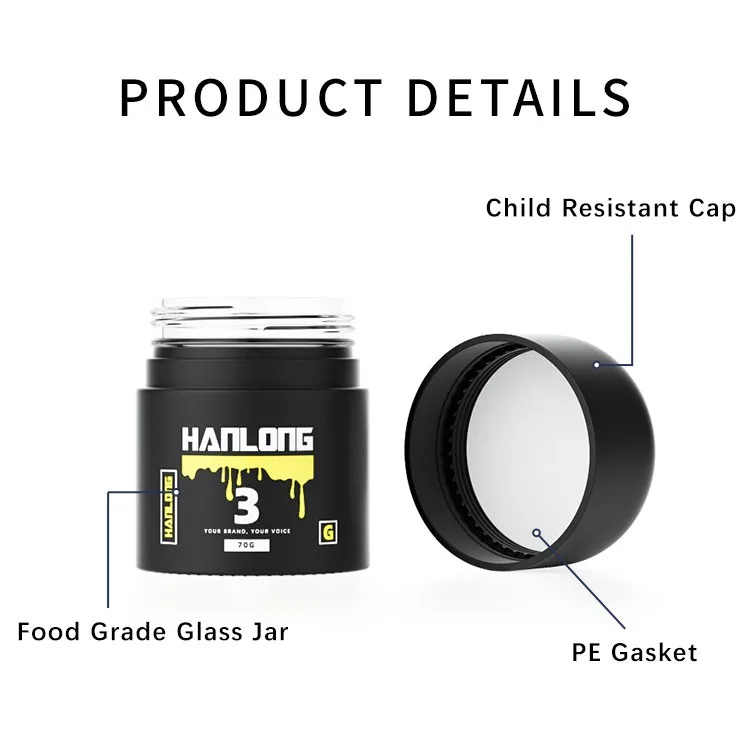 50g glass child resistant jar