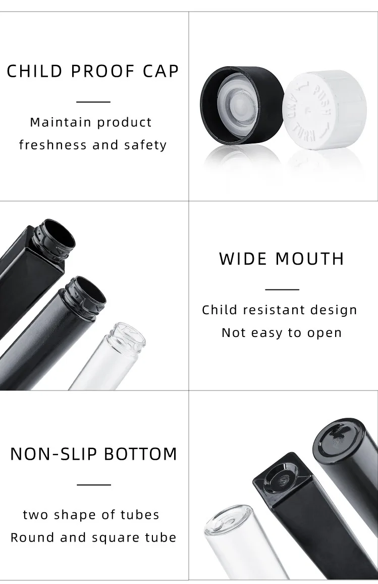 black child resistant tube