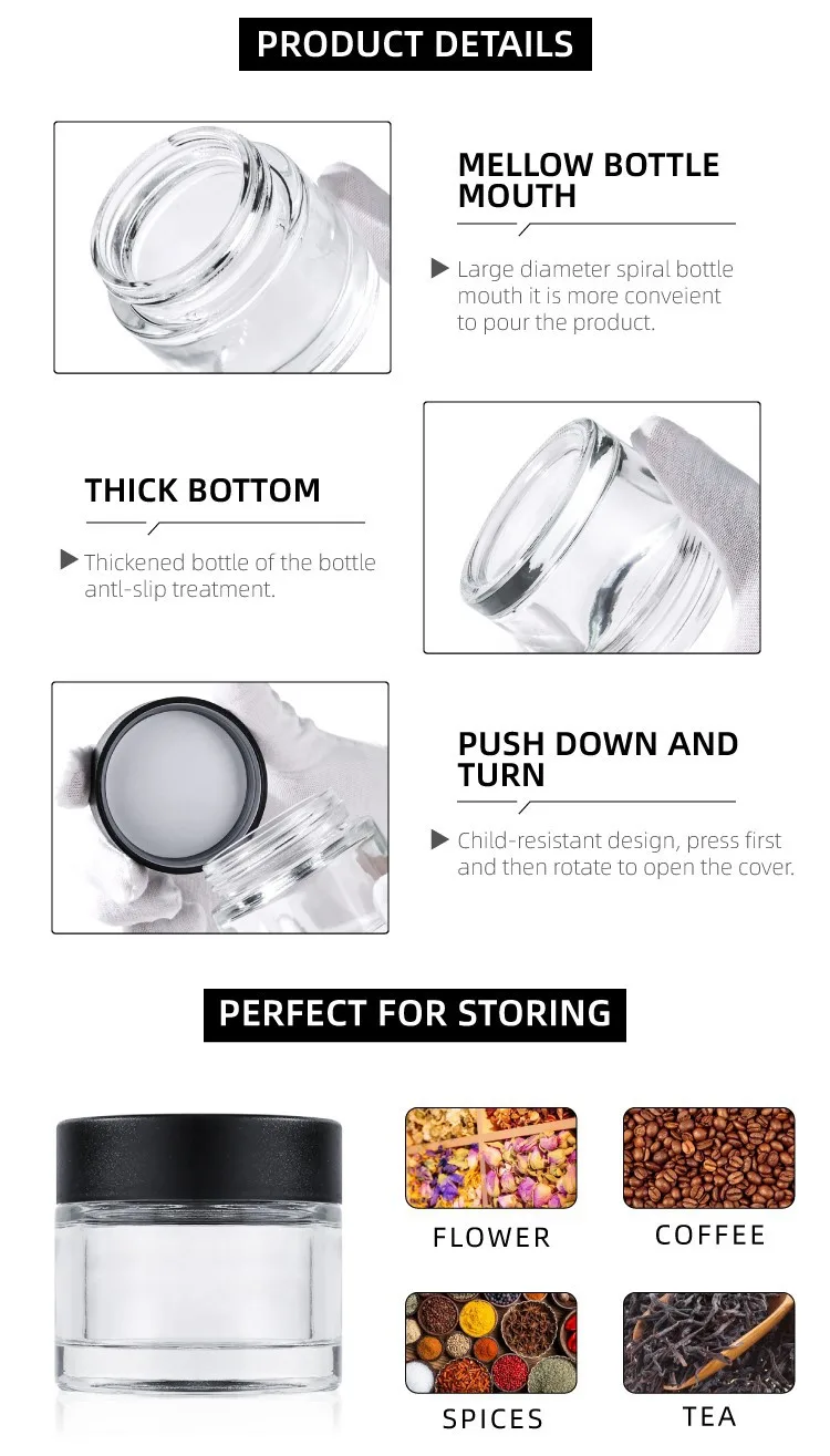 60ml glass stash jar 60ml glass stash jar