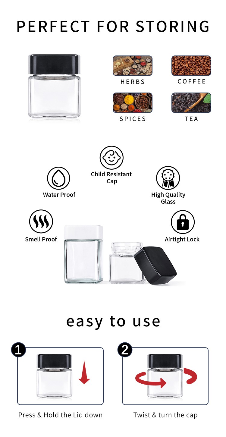 square child proof  jar