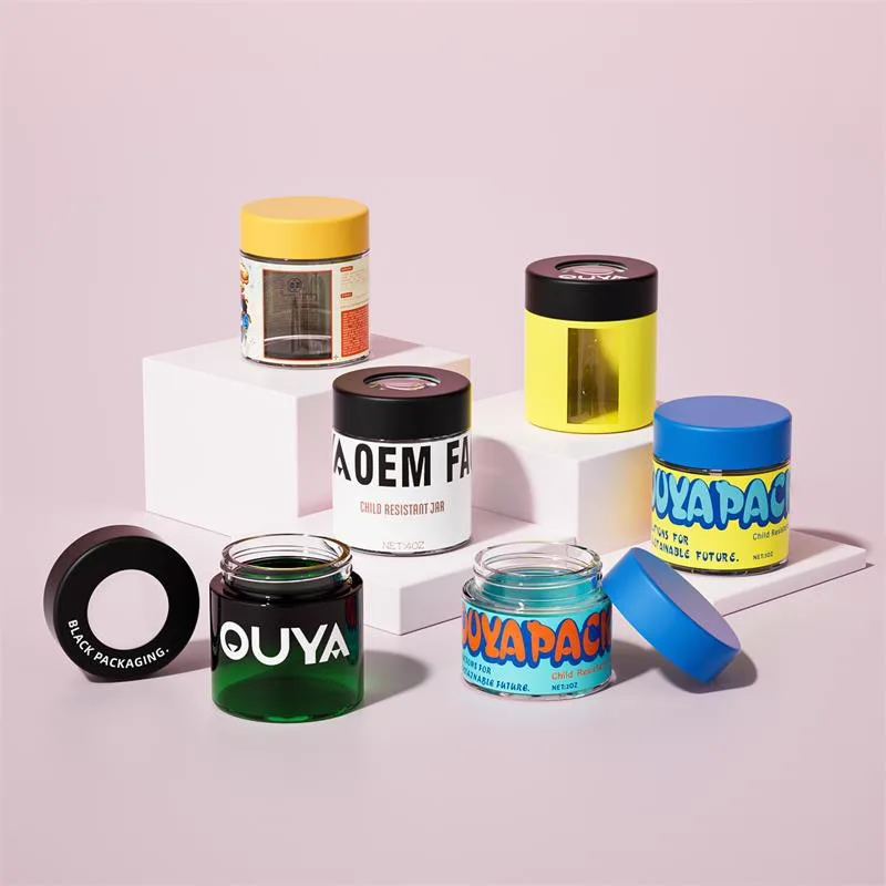 1oz 2oz Glass Child Proof Weed Jars