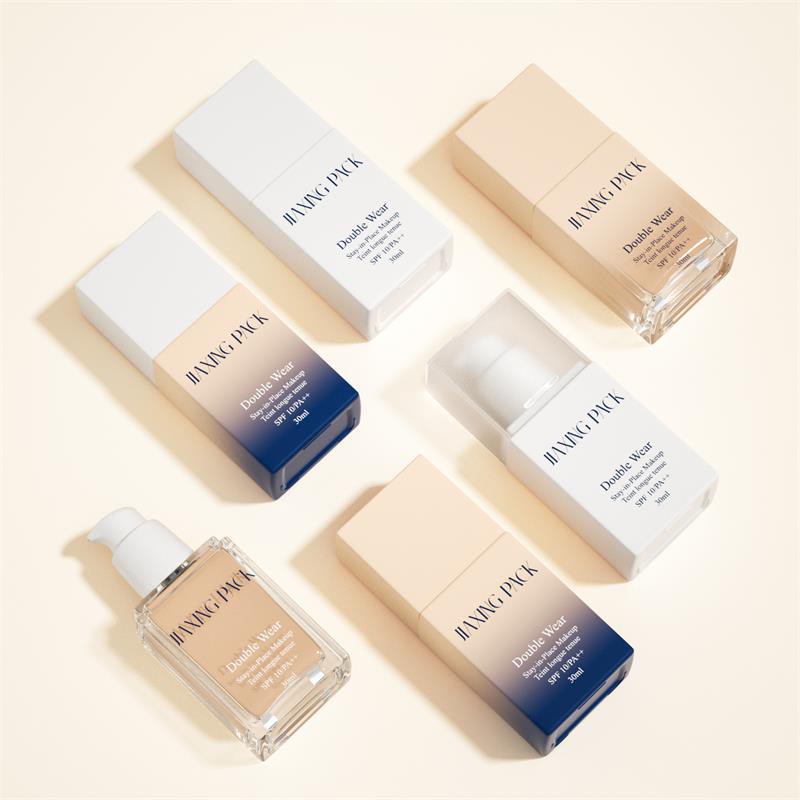 Firkantet 30 ml Cosmetic Foundation Lotion-pumpeflaske