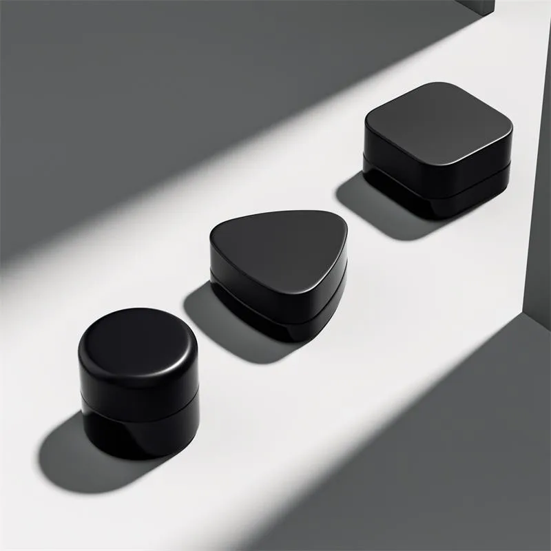 5g 9g Round Glass Black Material Child Proof Jar