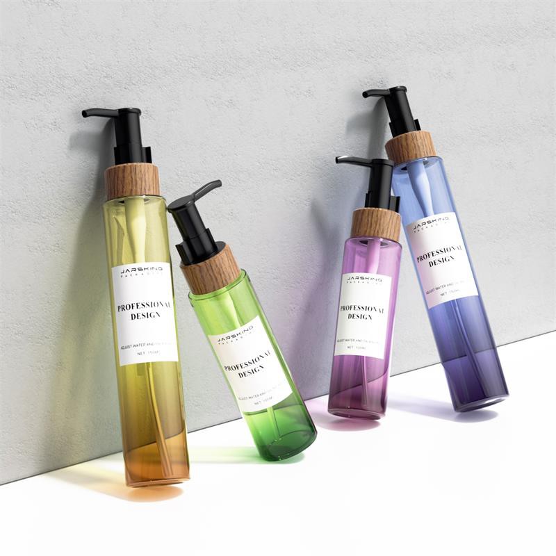 Plastic Cosmetic Containers With Bamboo Lids Pet Plastic Spray Bottles