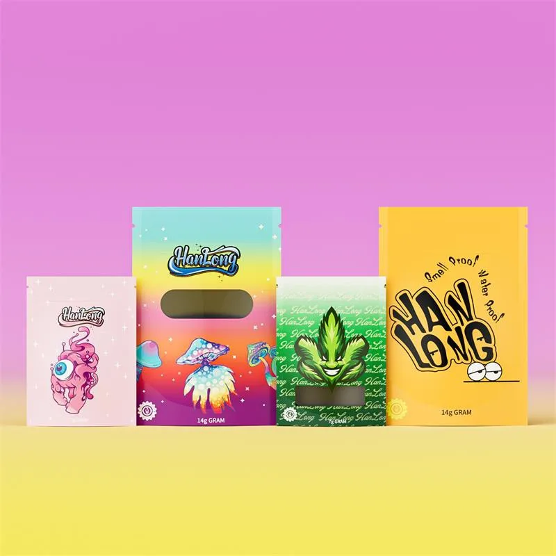 Custom Child Resistant Mylar Bags Stand Up Food Packaging Plastic Bag
