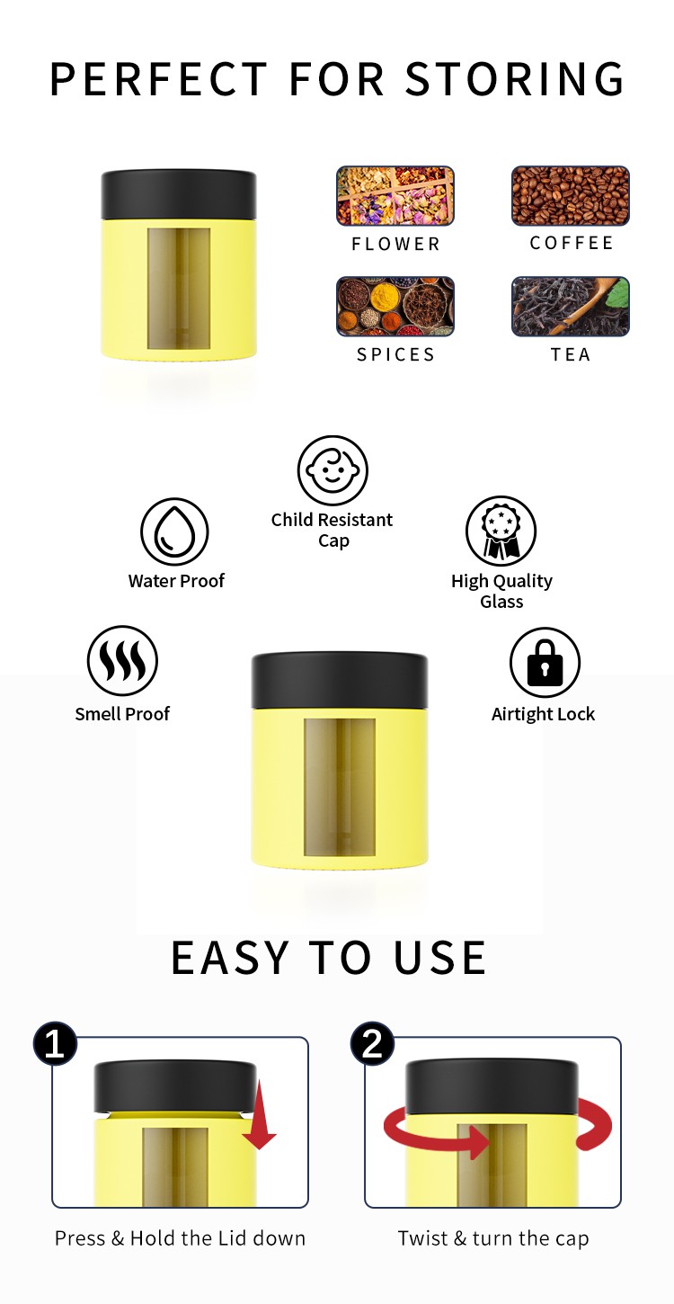 glass child proof weed jar