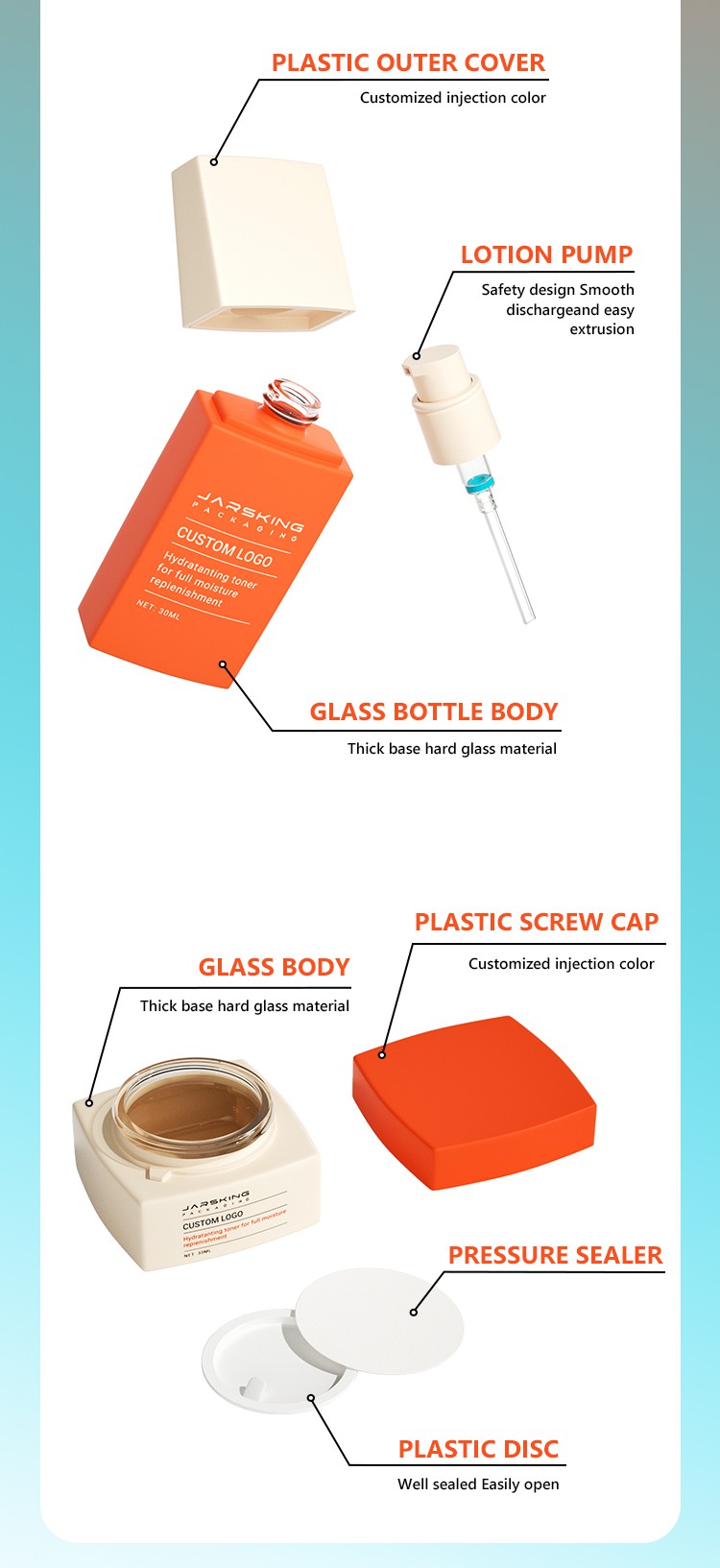 glass cosmetic bottles