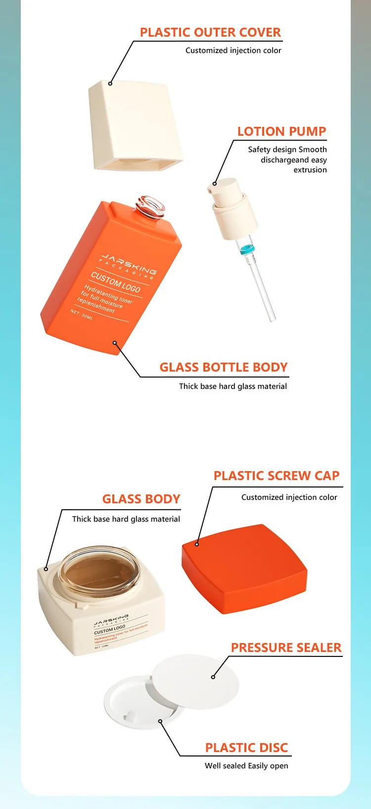 glass cosmetic bottles