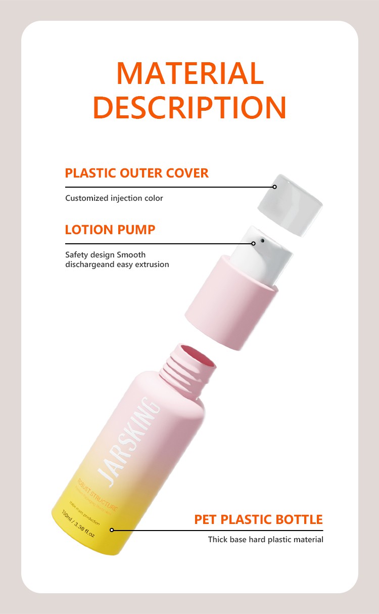 custom logo PET lotion bottle