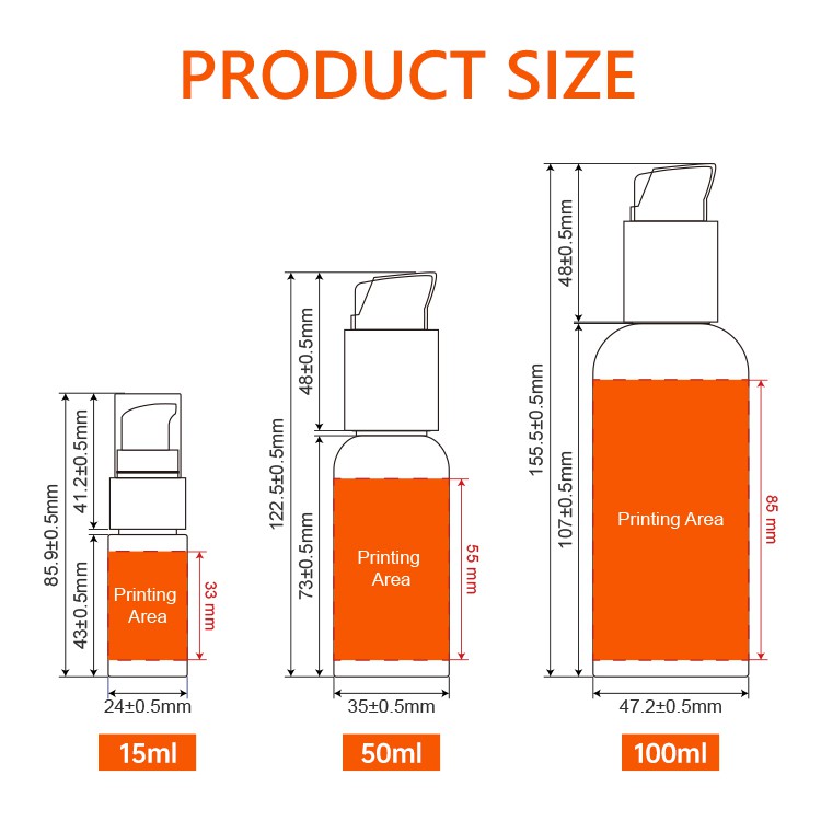 15ml 50ml 100ml PET serum bottle
