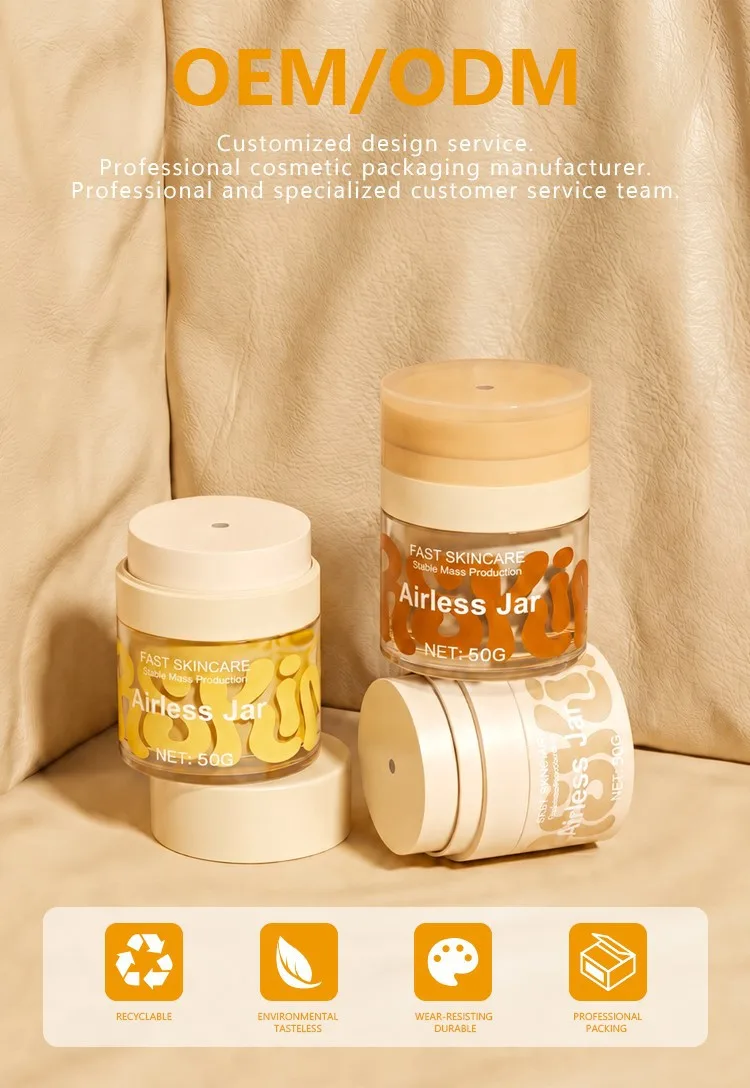 refillable glass airless jar	