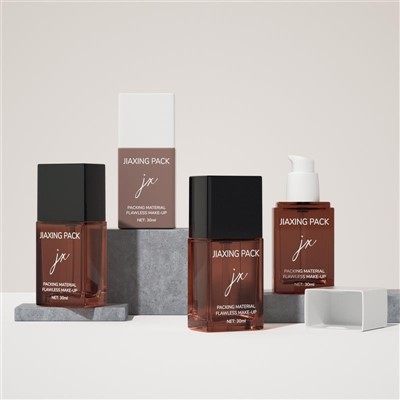 Square 30ml Cosmetic Foundation Lotion Pump Bottle