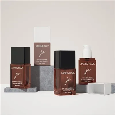 Square 30ml Cosmetic Foundation Lotion Pump Bottle
